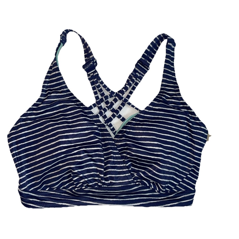Prana Kayana Top NWT Blue Anchor Stripe Bikini 32D XS